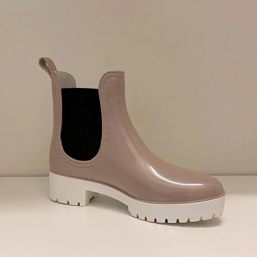 Chunky Chelsea Wellies in Tan - Picture 2 of 6